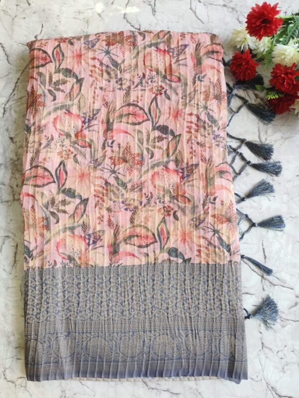 Organza Crushed Sarees | VPC072